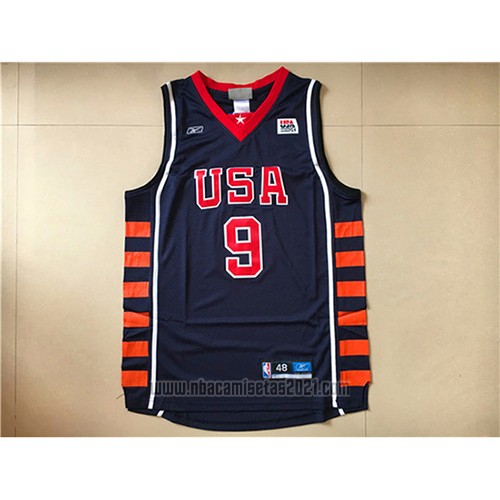 Camiseta USA 2004 Lebron James #9 Azul